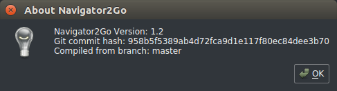 About Navigator2Go Dialog Box